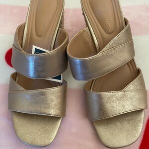 Adrienne Vittadini Metallic Gold Women's Sandals